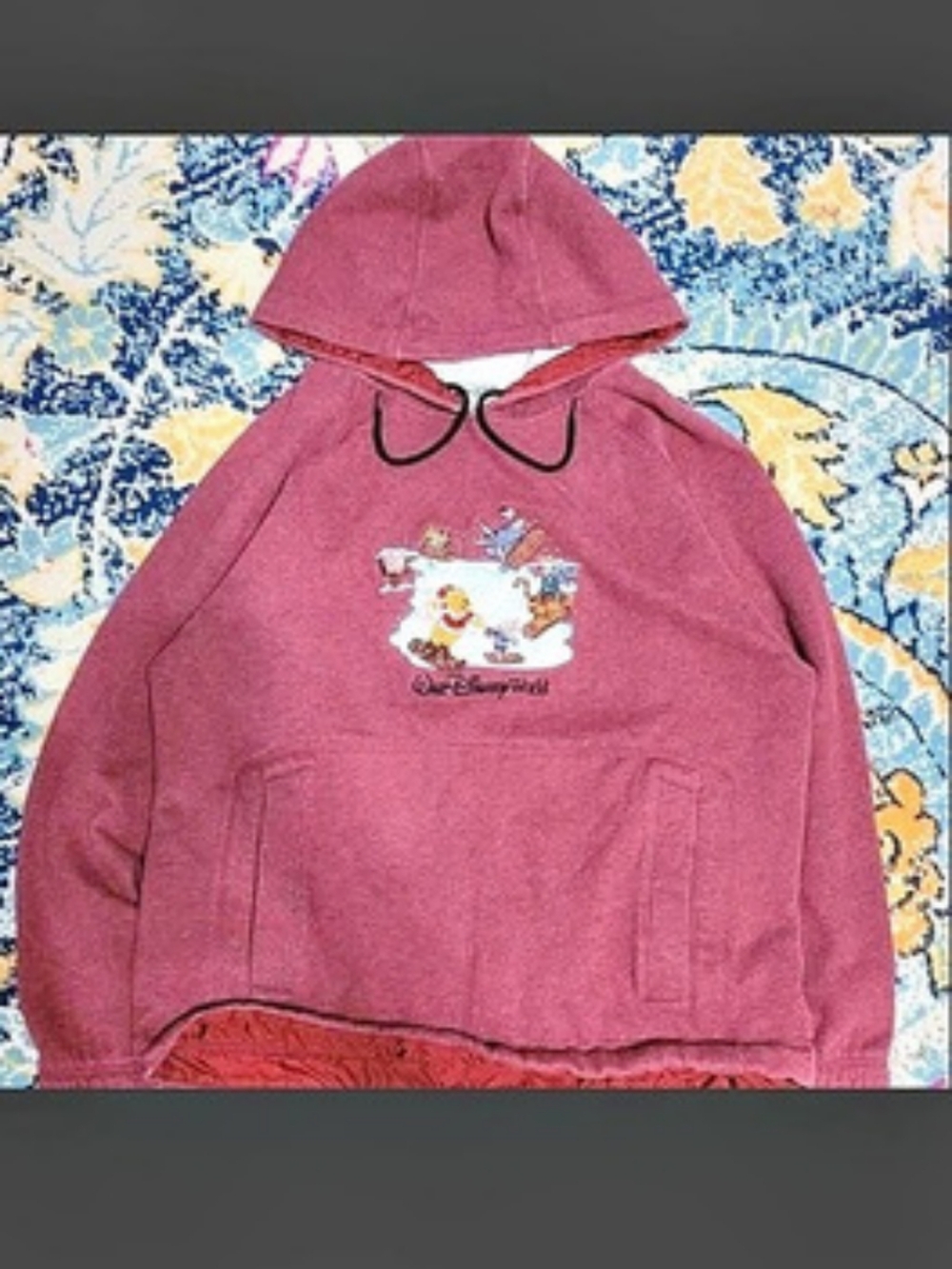 Disney World Girls Small Burgundy Hoodie
